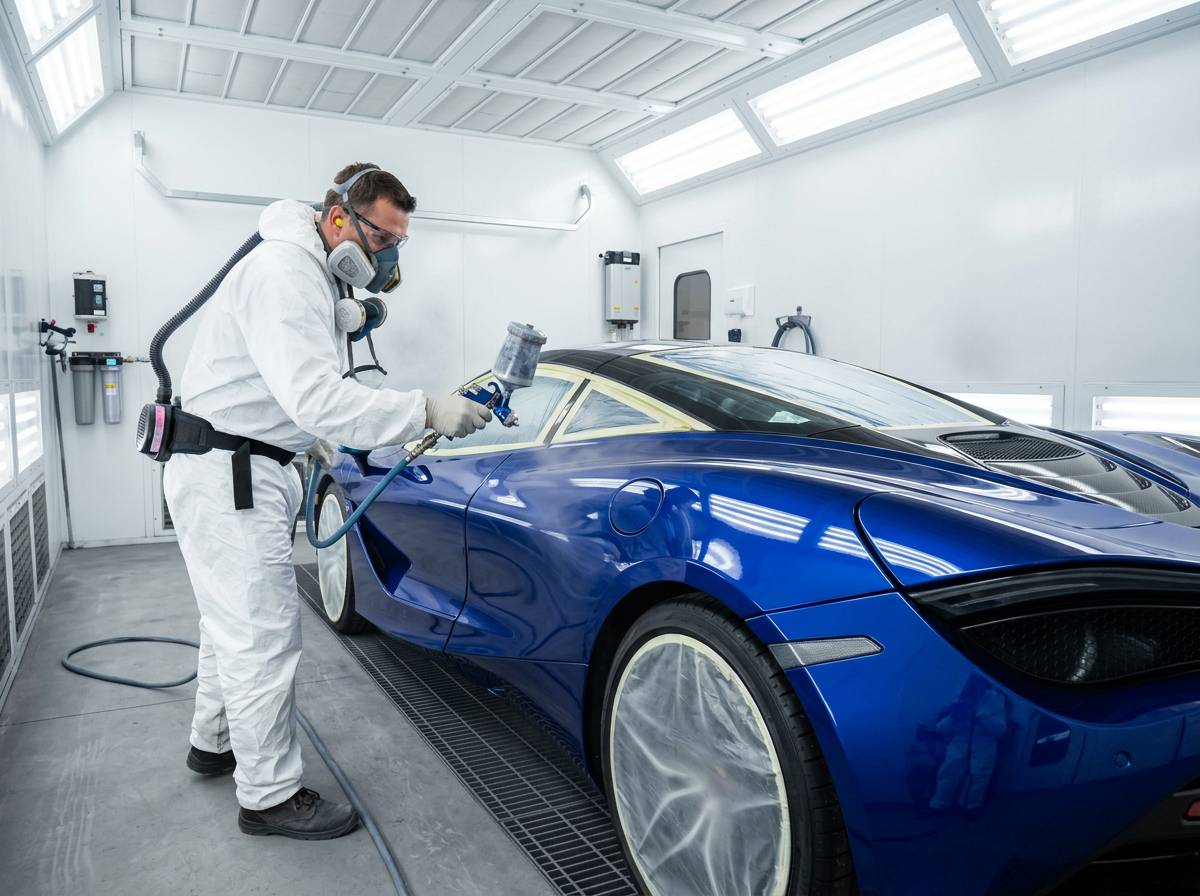 Same vehicle after paint and body repair with flawless finish
